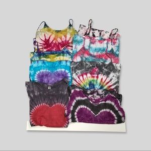 Tie Dye Lot 8 Pieces Mixed Sizes